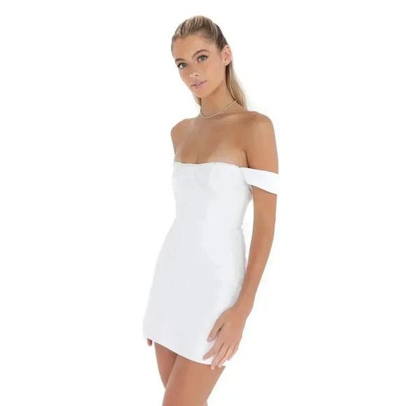 NEW-THE BAR NWT! AVERY DRESS BLANC SZ 8 - Picture 4 of 12